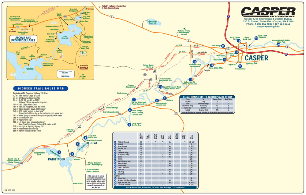 North Platte River Access Map Casper Cvb River Map 02 (Page 1)